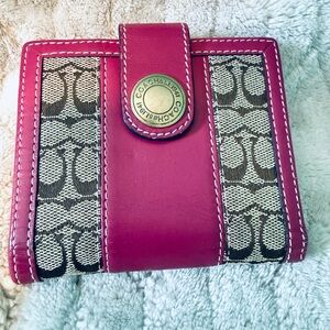 Coach Pink and Brown Wallet (y2k wallet)